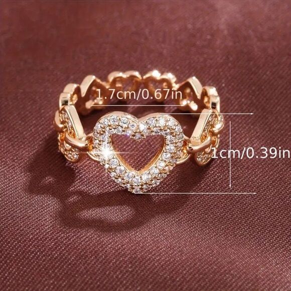 Elegant Silver Heart-Shaped Ring Silver Heart Ring - Picture 3 of 3